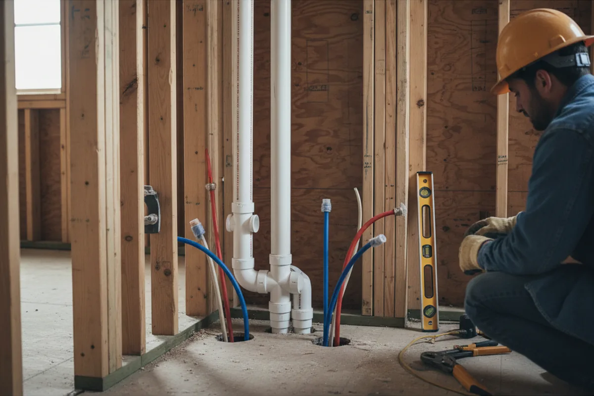 Drain and supply rough-in during Leak Detection in Justice
